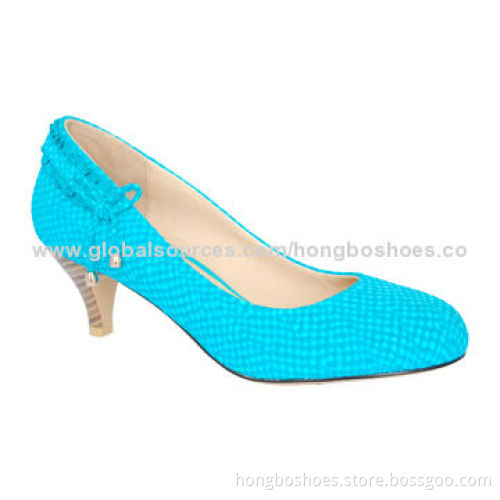 Women's Dress Shoe, Round Toe, Low-heel, Rubber Outsole